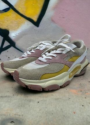 Valentino bounce кросівки спортивні валентіно боунс шкіра на масивній підошві