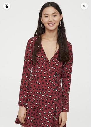 Бордова леопардова сукня плаття лео