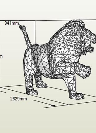 Paperkhan набор для создания 3d фигур лев кот кошка паперкрафт papercraft подарок сувернир игрушка конструктор8 фото