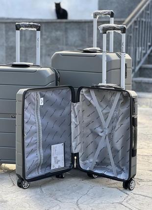 3 шт комплект полипропилен wings  чемодан дорожный  на колесах польша 4 колеса10 фото