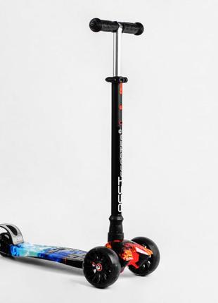 Самокат best scooter maxi s 4 колеса pu світло fire and ice 60 кг різнокольоровий (114189)