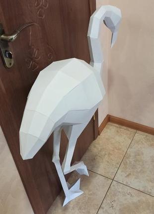 Paperkhan конструктор из картона фламинго птица оригами papercraft 3d фигура развивающий набор антистресс7 фото