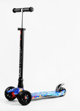Самокат best scooter maxi s 4 колеса pu світло abstraction 60 кг різнокольоровий (113945)