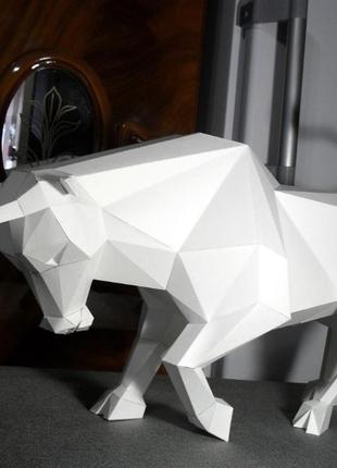 Paperkhan конструктор из картона бык буйвол телец оригами papercraft 3d фигура развивающий набор антистресс2 фото