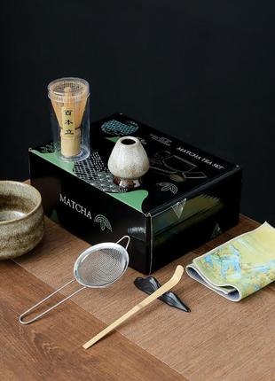 Набор mavanto 5424 gray для приготовления чая матча из 7 предметов 2шт