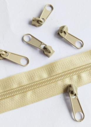 Бегунок для спиральной молнии т5 металл, №165 бежевый