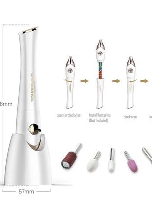 Touchbeauty електрична пилочка для нігтів з 10 насадками для натуральних нігтів фрезер