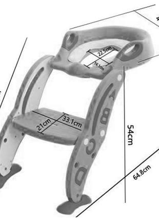 Дитяче сидіння на унітаз 2life з драбинкою рожевий (n-1 351)2 фото