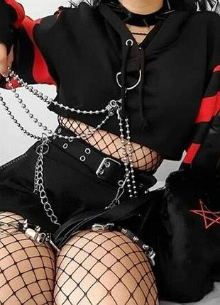 Гартер на ножку с шипами, готика/панк/эмо/альт.