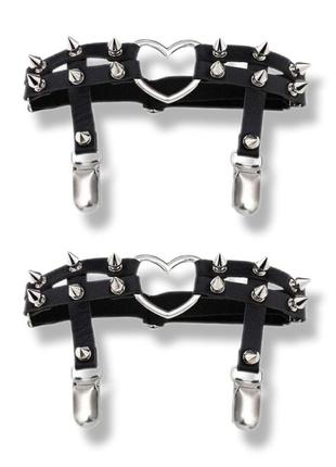 Гартер на ножку с шипами, готика/панк/эмо/альт.