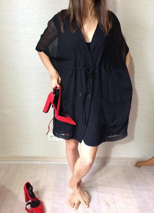 Чёрный пиджак жакет из натурального шелка surface to air