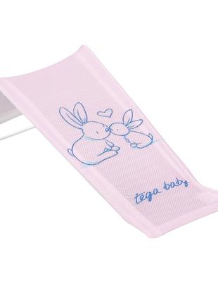Лежак для купання з малюнком "зайчики" (світло-рожевий)