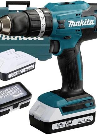 Makita hp488d011 (тушка/2 акб * 1.5а·год/зу/кейс) акумуляторний дриль-шурупокрут нова!!!