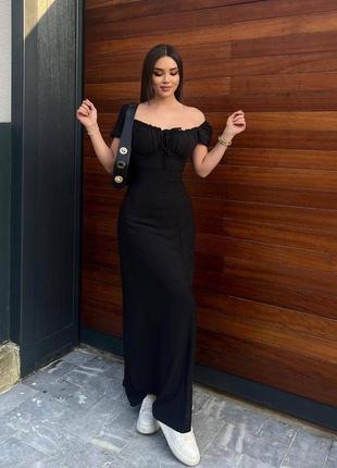 Длинное декольте платье макси к полу короткие клеш объемные рукава корсет вырез клеш...