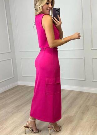 Костюм прямая женская юбка миди разрез длинный облегающий карандаш длинная укороченный...