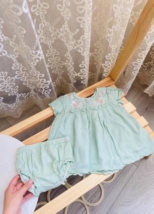 Летний набор для девочки, блуза и блумеры