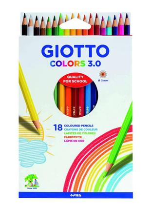 Олівці кольорові fila giotto colors 3.0 18 кольорів (277800)