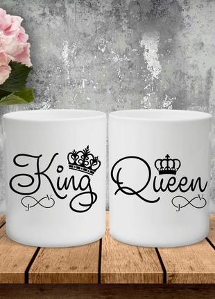 Парные чашки с принтом - king\queen!
