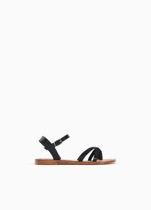 100% кожа новые женские боссоножки zara 37 сандалии