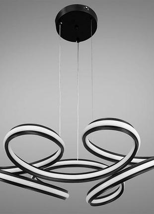 Светодиодная люстра diasha 175w с димером и пультом toronto черная 1063bk