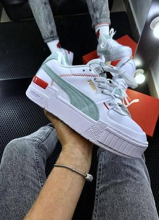 Кросівки puma cali white жіночі шкіряні пуми весна puma suede, adidas samba, nike air max, nike air force 1