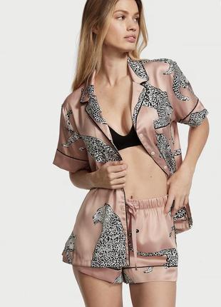 Піжама сатинова леопардова victoria’s secret (вікторія сікрет), оригінал