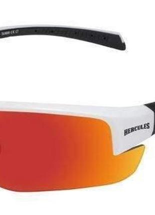 Окуляри захисні global vision hercules-7 white (g-tech red) дзеркальні червоні в білій оправі