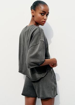 Сіра oversize футболка zara