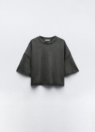 Сіра oversize футболка zara3 фото