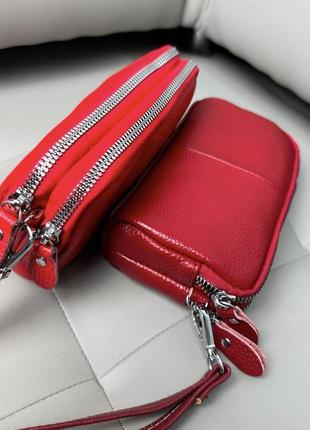 Женская кожаная косметичка кошелек кожаный