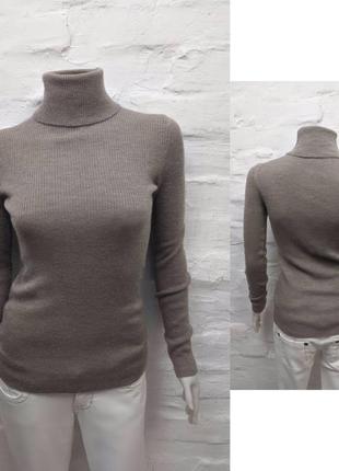 Uniqlo wool 100% элегантный лаконичный гольф из мягкой шерсти в мелкий рубчик водолазка из шерсти