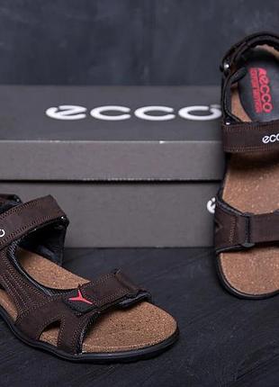 Мужские кожаные сандалииecco active drive brown5 фото
