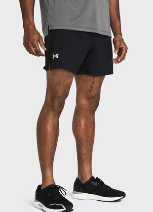 Чоловічі чорні шорти ua launch 5'' unlined shorts