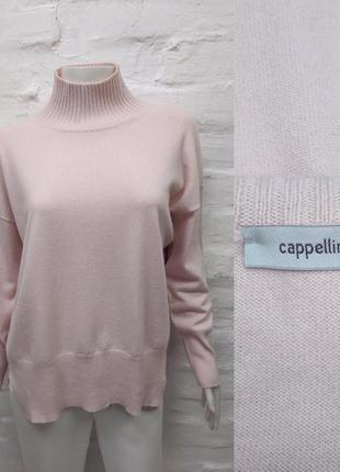 Peserico cappellini italy элегантный свитер из мягкой шерсти с кашемиром пыльного пудрового розового цвета