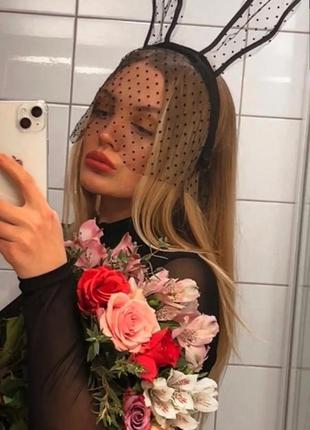 Ушки зайки с вуалью 9