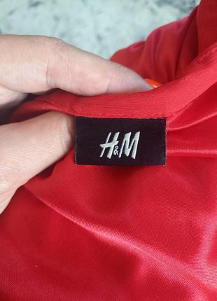 Брендовое красное нарядное платье сарафан декольте h&m, 38 размера. 2