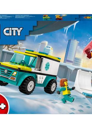 Конструктор lego city карета швидкої допомоги й сноубордист (60403)