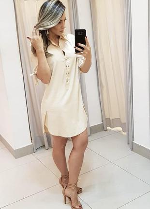 Летнее льняное платье -туника zara