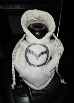 Чехол кофта худи аксессуар на кпп car hoodie мазда mazda молочный подарок автомобилисту 100701 фото