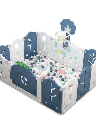 Манеж babyplaypen "магічний ліс" вбудоване баскетбольне кільце 123*165*62 синій