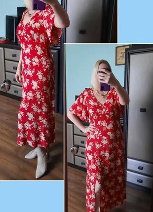 Платье из вискозы с разрезом по ноге 14/42 👗👜👠🎀🎀🎀 2
