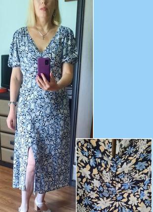 Платье из вискозы с разрезом по ноге 14/42 👗👜👠🎀🎀🎀 6