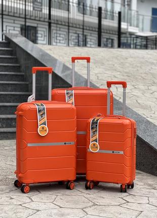 3 шт комплект полипропилен mcs  чемодан дорожный  на колесах турция 4 колеса1 фото