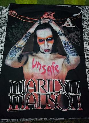 Вініловий / тканинний плакат прапор marilyn manson unsafe оригінал 2002 вінтаж.