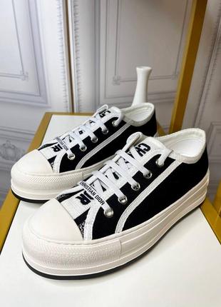 Кеды брендовые на платформе в стиле dior