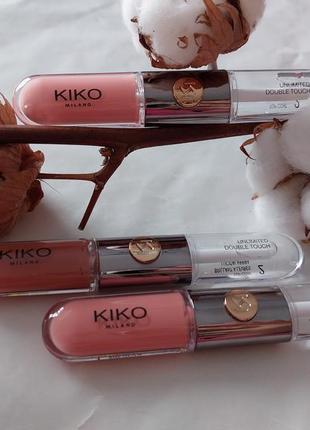 Подвійна помада kiko, подвійний блиск kiko, unlimited double touch kiko milano 101, 129, блиск 101 kiko, блиск 129 kiko