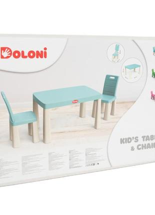Ігровий стіл та стільці doloni зелений (04680/2)4 фото