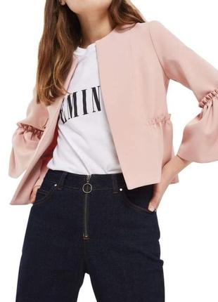 Нежный пиджак жакет блейзер с оборками от topshop
