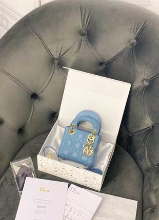 Брендовая кожаная сумка в стиле lady dior micro5 фото