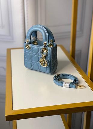 Брендовая кожаная сумка в стиле lady dior micro